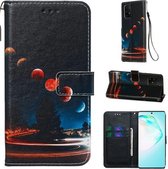 Voor Galaxy A91 Gekleurde tekening patroon Plain Weave horizontale Flip lederen tas met houder & kaartsleuf & portemonnee & lanyard (Wandering Earth)