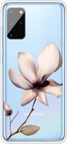 Voor Samsung Galaxy A41 Gekleurd tekeningpatroon Zeer transparant TPU beschermhoes (Lotus)