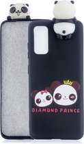 Voor Galaxy A81 schokbestendige Cartoon TPU beschermhoes (twee panda's)