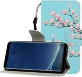 Voor Galaxy S8 Gekleurde tekening Horizontale flip lederen tas met houder & kaartsleuf & portemonnee (Magnolia)