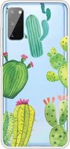 Voor Galaxy A41 schokbestendig geverfd transparant TPU beschermhoes (cactus)