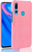Schokbestendig krokodiltextuur pc + PU-hoesje voor Huawei Y9 prime 2019 (roze)