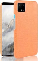 Schokbestendige krokodillentextuur pc + PU-hoes voor Google Pixel 4 XL (oranje)