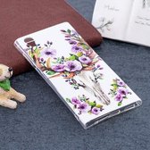 Voor Sony Xperia L1 Noctilucent Sika Deer Pattern TPU Soft Back Case Beschermhoes