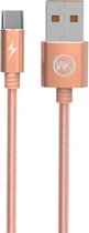 WK WDC-013a 2.4A Type-C / USB-C Kingkong snellaadgegevenskabel, lengte: 1m (roségoud)