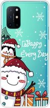 Voor OnePlus 8T Christmas Series Transparant TPU beschermhoesje (Cute Penguin Snowman)