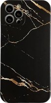 Marmeren patroon TPU beschermhoes voor iPhone 12 Pro (zwart)