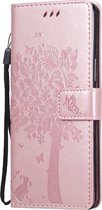 Sony Xperia L4 Hoesje - Mobigear - Tree Serie - Kunstlederen Bookcase - Roségoud - Hoesje Geschikt Voor Sony Xperia L4