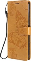 Sony Xperia 10 II Hoesje - Mobigear - Butterfly Serie - Kunstlederen Bookcase - Cognac - Hoesje Geschikt Voor Sony Xperia 10 II