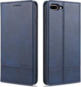 AZNS Magnetische Kalfsstructuur Horizontale Flip Leren Case met Kaartsleuven & Houder & Portemonnee Voor iPhone 8 Plus / 7 Plus (Donkerblauw)