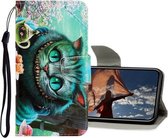 3D Gekleurde Tekening Horizontale Flip PU Leren Case met Houder & Kaartsleuven & Portemonnee Voor iPhone 12 mini (Groene Ogen)