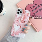 Marmeren patroon TPU beschermhoes voor iPhone 11 (roze)