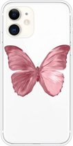 Voor iPhone 11 patroon TPU beschermhoes (rode vlinder)