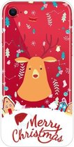 Christmas Series Clear TPU beschermhoes voor iPhone SE (2020) / 8/7 (Christmas Ugly Deer)