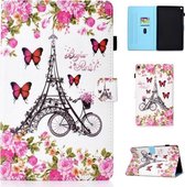 Voor Amazon Kindle Fire HD 10 Gekleurde Tekening Stiksels Horizontale Flip Leren Case, met Houder & Kaartsleuven (Bloementoren)