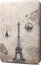 Eiffeltoren patroon horizontale flip PU + TPU lederen beschermhoes voor Amazon Kindle Paperwhite 4 (2018), met slaap- en wekfunctie