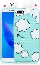Voor Huawei Y5 (2018) schokbestendig Cartoon TPU beschermhoes (wolken)