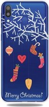 Voor Galaxy A30 Trendy schattig kerstpatroon doorzichtig TPU beschermhoes (witte boomgeschenk)