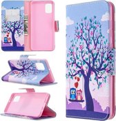 Voor Samsung Galaxy A31 Gekleurde Tekening Patroon Horizontale Flip Leren Case met Houder & Kaartsleuven & Portemonnee (Uil)