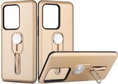 Voor Galaxy S20 Ultra schokbestendig TPU + pc beschermhoes met houder (goud)