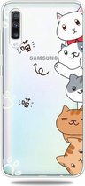 Voor Galaxy A50 Lucency Painted TPU Protective (Meow Meow)