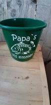 Emmer - Tekst - 5 liter - Papa's Visemmer - Groen - Kado - Gift