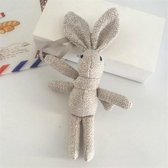 Knuffel wens konijn pop, linnen sjaal lange voet tas boeket konijn pop, hoogte: 16-18 cm (grijs)