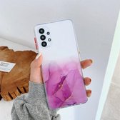 Voor Samsung Galaxy A32 5G marmeren textuur TPU + pc beschermhoes (roze)