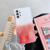 Voor Samsung Galaxy A32 5G marmeren textuur TPU + pc beschermhoes (oranje)
