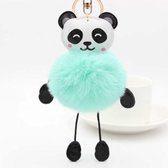 Panda Rabbit Fur Soft Ball Cars Pluche Sleutelhangers (Groen)