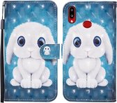 Voor Samsung Galaxy A10s Gekleurde tekening patroon Horizontale flip lederen tas met houder & kaartsleuven & portemonnee (konijn)