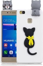 Voor Huawei P9 Lite 3D Cartoon patroon schokbestendig TPU beschermhoes (kleine zwarte kat)