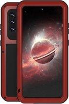 Voor Samsung Galaxy A72 5G / 4G LOVE MEI Metaal schokbestendig waterdicht stofdicht beschermhoes met glas (rood)