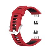 Voor Huawei Watch Fit Tweekleurige siliconen vervangende band Horlogeband (rood + zwart)