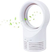 Bladeless Miniventilator Ronde Desktop Bladloze Ventilator Luchtkoelingsventilator Luchtkoeler, Stijl: EU-stekker (wit)