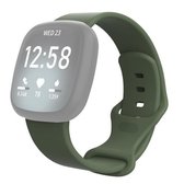 Voor Fitbit Versa 3 / Sense siliconen vervangende horlogeband, maat: S (donkergroen)