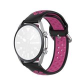 Voor Galaxy Watch 3 41 mm siliconen sport tweekleurige band, maat: gratis maat 20 mm (zwarte roos)