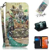 3D Schilderen Patroon Gekleurde Tekening Horizontale Flip Leren Case met Houder & Kaartsleuven & Portemonnee Voor Nokia 3.1 Plus (Zoo)