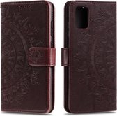 Voor Samsung Galaxy Note10 Lite / A81 Totem Bloem Reliëf Horizontale Flip TPU + PU Leren Case met Houder & Kaartsleuven & Portemonnee (Bruin)