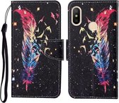 Voor Xiaomi Redmi Note 6 Pro Gekleurde Tekening Patroon Horizontale Flip Leren Case met Houder & Kaartsleuven & Portemonnee & Lanyard (Veer)