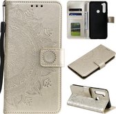Voor Xiaomi Redmi Note 8 Totem Bloem Reliëf Horizontale Flip TPU + PU Lederen Case met Houder & Kaartsleuven & Portemonnee (Goud)