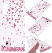 Voor Galaxy Note 10 Gekleurd tekeningpatroon Zeer transparant TPU beschermhoes (Cherry Blossom Cat)