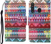 Voor Samsung Galaxy A21 Gekleurde Tekening Patroon Horizontale Flip Leren Case met Houder & Kaartsleuven & Portemonnee & Lanyard (Tribal Etnische Stijl)