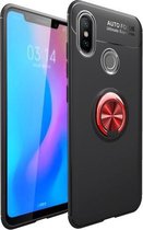 Schokbestendig TPU-hoesje voor Huawei Y9 2019 / Enjoy 9 Plus, met houder (zwart-rood)