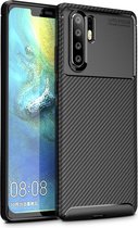 Voor OPPO A91 Carbon Fiber Texture Shockproof TPU Case (Zwart)