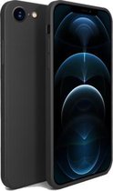Vloeibare siliconen volledige dekking schokbestendig magnetisch-hoesje voor iPhone SE 2020/8/7 (zwart)