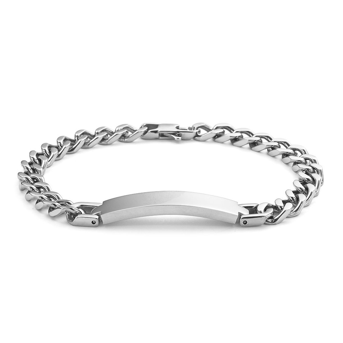 Twice As Nice Armband in edelstaal, rechthoekig centraal motief 21cm
