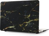 Laptopcover - Geschikt voor oude MacBook Air 13-inch - Case - A1369/A1466 (2010-2017) - Marmer Goud Zwart