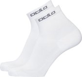 Odlo Socks Quarter Active Lot de 2 paires de chaussettes de sport unisexes - Blanc - Taille 45-47