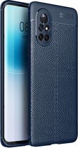 Voor Huawei nova 8 5G Litchi Texture TPU schokbestendig hoesje (blauw)